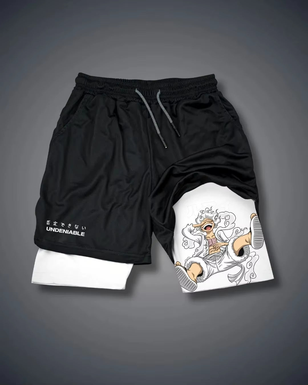 ONE PIECE Japanese Animation Summer Sports Comfortable Double-Layer Shorts American Hot-Blooded Men'S Beach Fitness Shorts