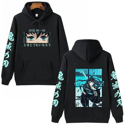  Demon Slayer Blade Warm Fleece Pullover Hoodies
