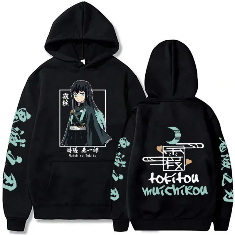  Demon Slayer Blade Warm Fleece Pullover Hoodies