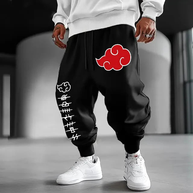 Naruto Japanese Classic Animation Sasuke Peripheral Pure Cotton Loose Trousers Autumn Men'S and Women'S Sports Leggings