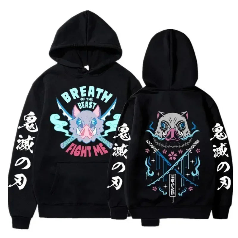  Demon Slayer Blade Warm Fleece Pullover Hoodies