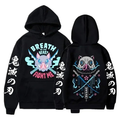  Demon Slayer Blade Warm Fleece Pullover Hoodies