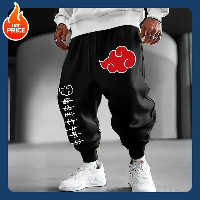 Naruto Japanese Classic Animation Sasuke Peripheral Pure Cotton Loose Trousers Autumn Men'S and Women'S Sports Leggings