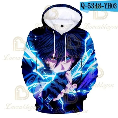 Japan Anime Red Cloud 3D Print Hoodie Black Harajuku Hoodies Casual Tracksuit Cool Tops Autumn Hoody Hoodies