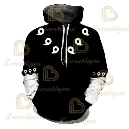 Japan Anime Red Cloud 3D Print Hoodie Black Harajuku Hoodies Casual Tracksuit Cool Tops Autumn Hoody Hoodies