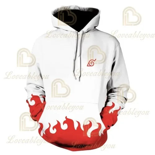 Japan Anime Red Cloud 3D Print Hoodie Black Harajuku Hoodies Casual Tracksuit Cool Tops Autumn Hoody Hoodies