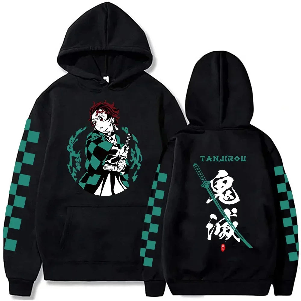  Demon Slayer Blade Warm Fleece Pullover Hoodies