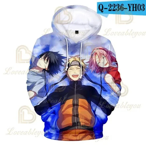 Japan Anime Red Cloud 3D Print Hoodie Black Harajuku Hoodies Casual Tracksuit Cool Tops Autumn Hoody Hoodies