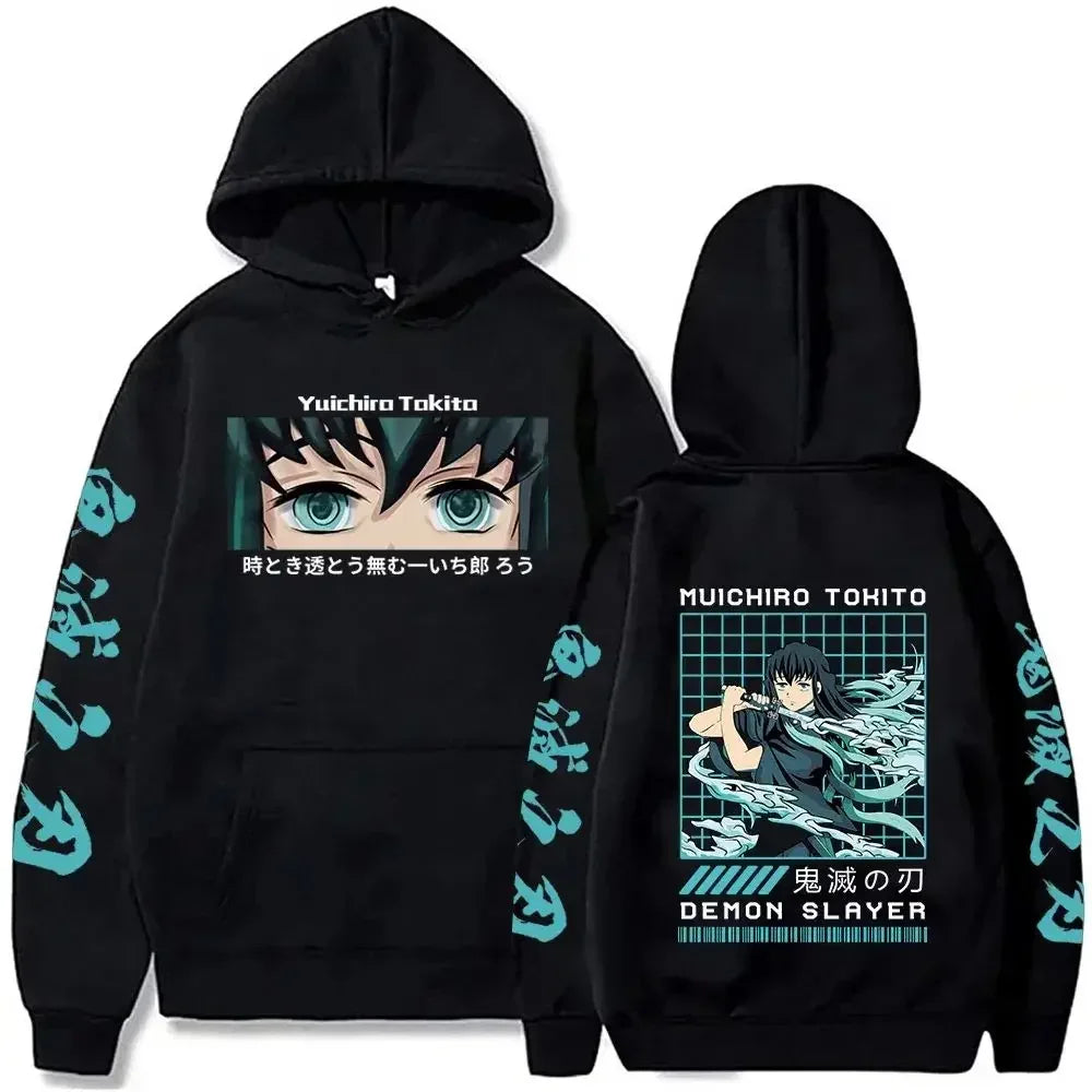  Demon Slayer Blade Warm Fleece Pullover Hoodies