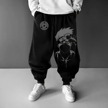 Naruto Japanese Classic Animation Sasuke Peripheral Pure Cotton Loose Trousers Autumn Men'S and Women'S Sports Leggings
